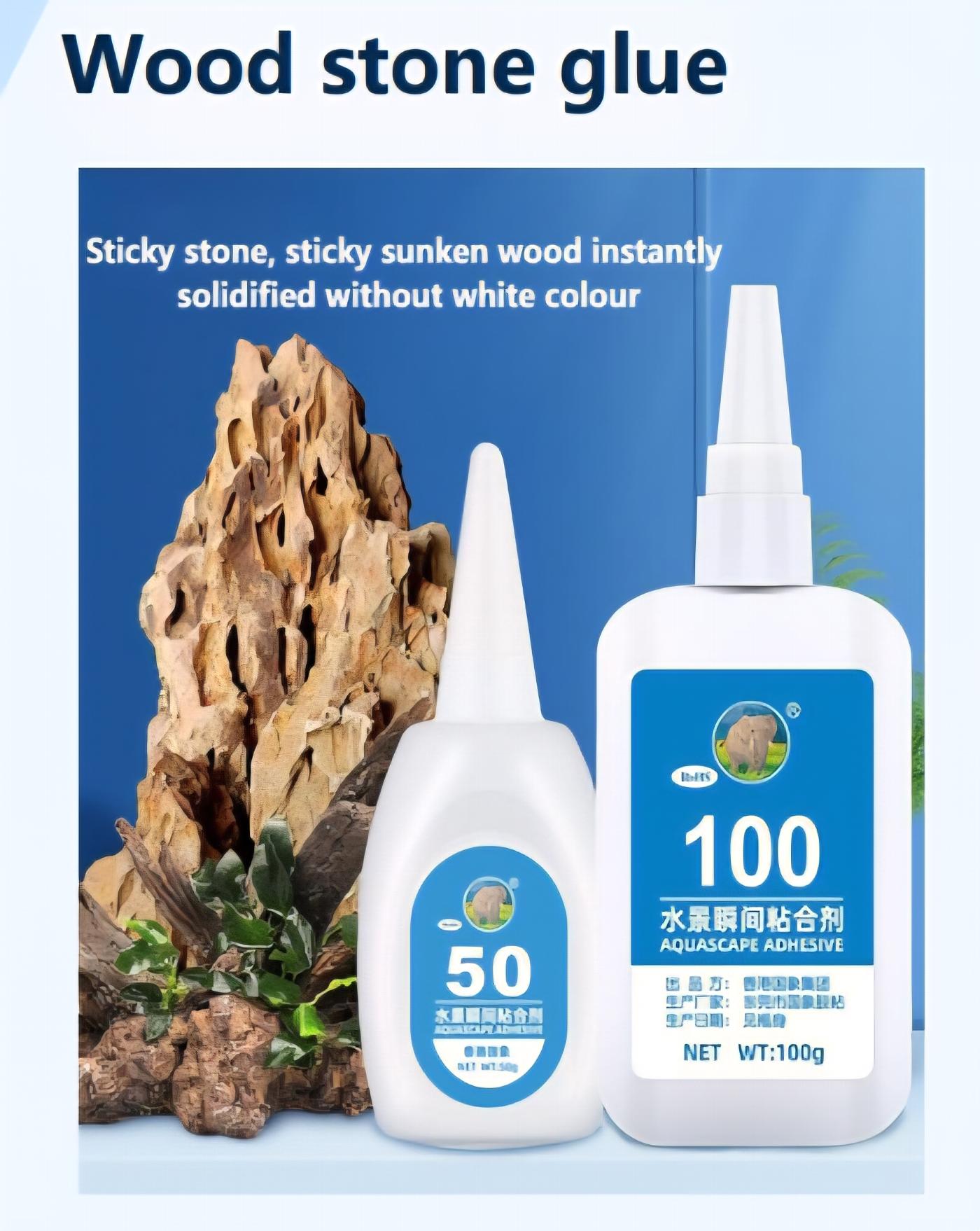 Glue aquascaping for wood and stones
