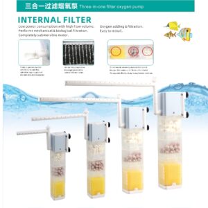 3 in 1 filter oxygen pump/1 piece of ceramic ring + 1 piece of bacteria house + 1 piece of yellow filter cotton