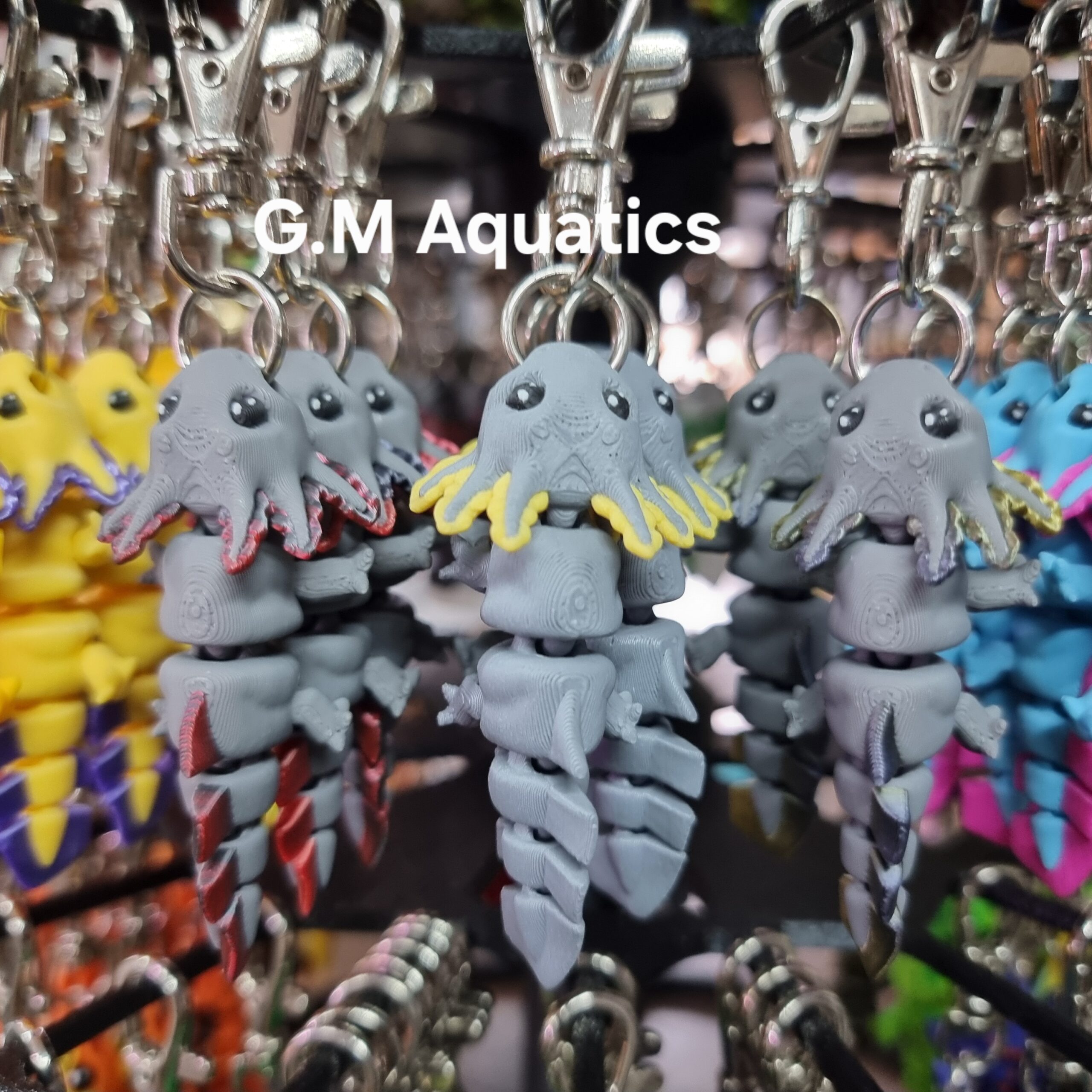 Movable Axolotl Keyring – Cute, Colourful & Fun! 🩵🩷 - Image 2