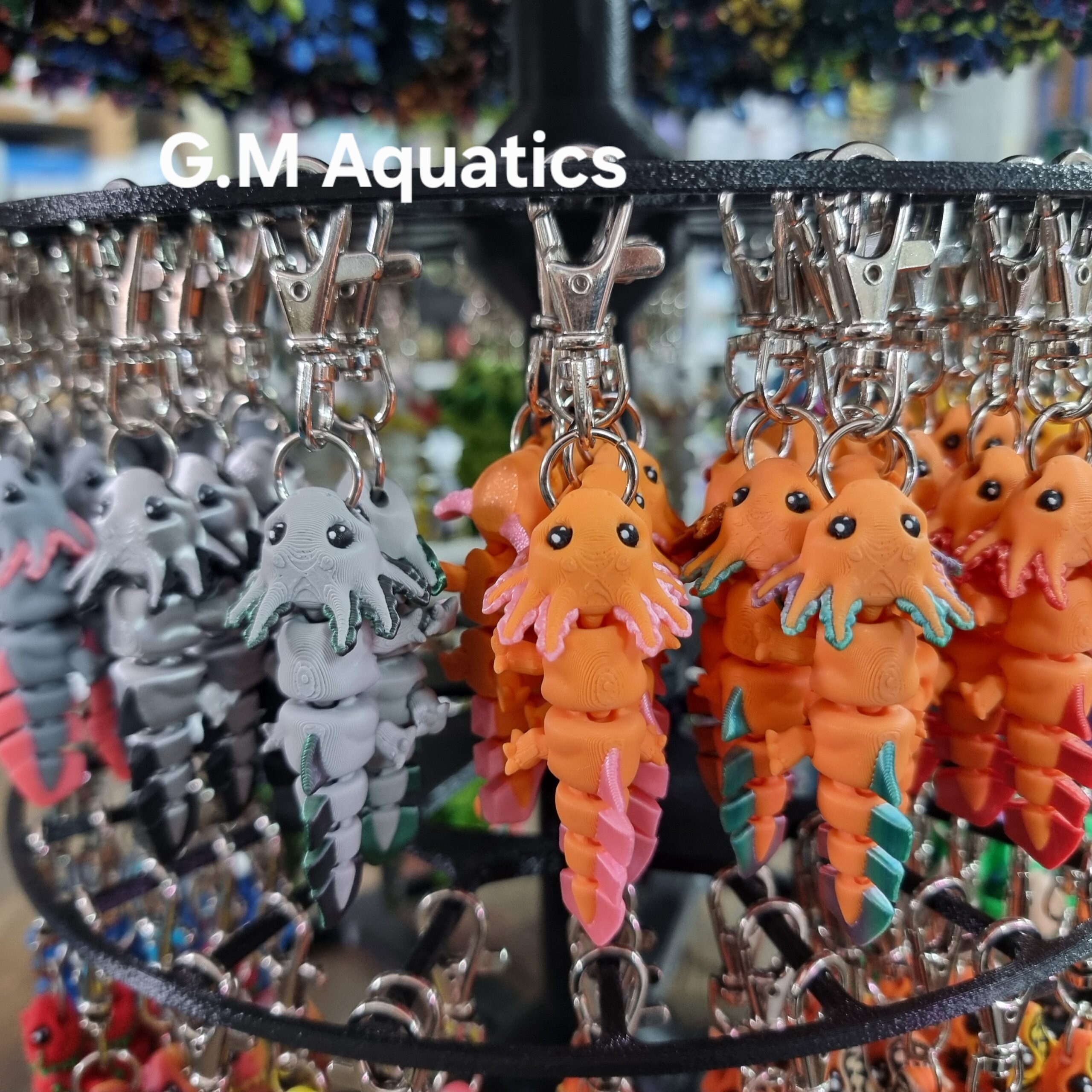 Movable Axolotl Keyring – Cute, Colourful & Fun! 🩵🩷 - Image 3