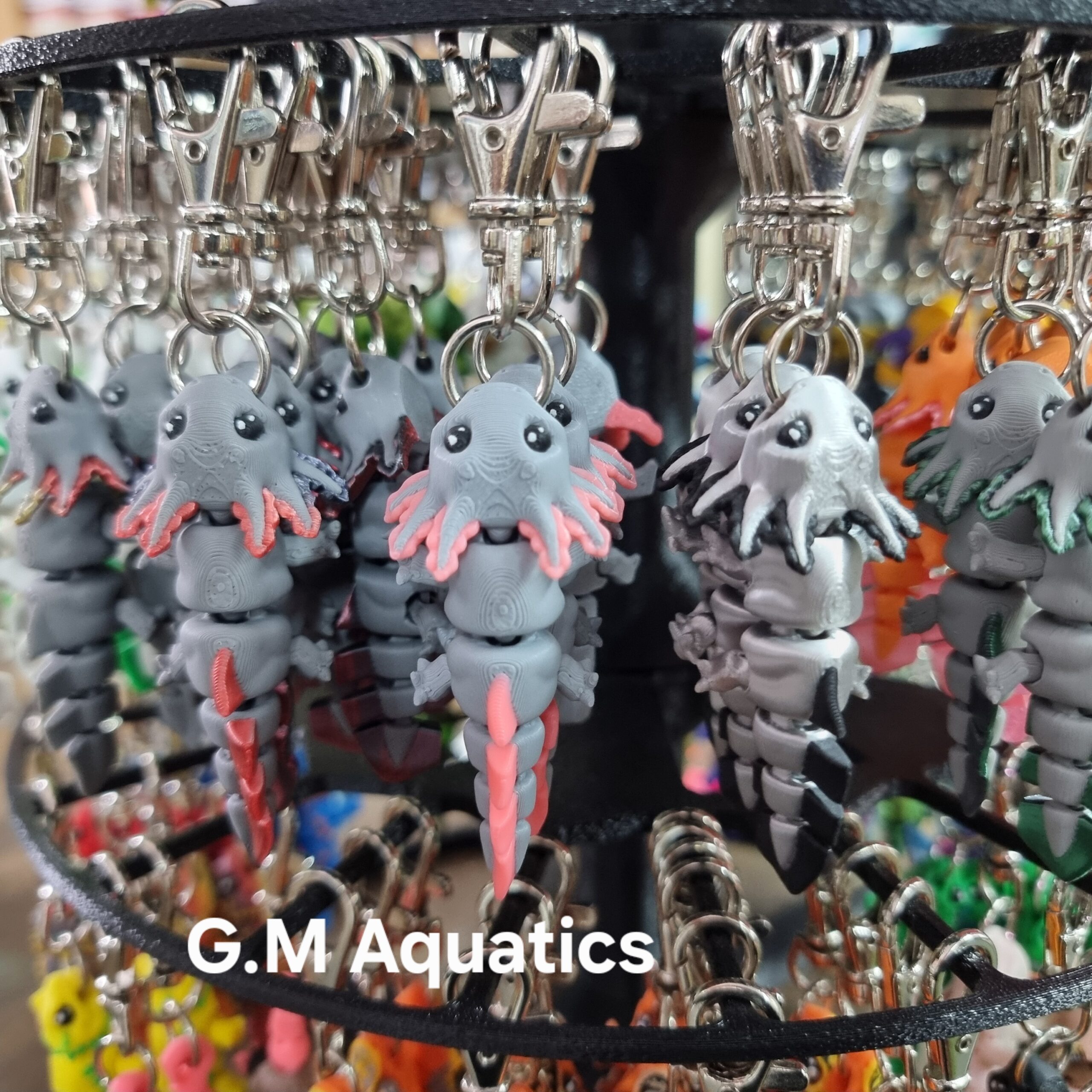 Movable Axolotl Keyring – Cute, Colourful & Fun! 🩵🩷 - Image 9